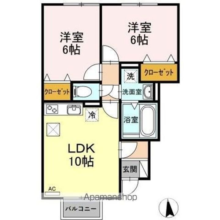 ボヌール ロン トワ Bの間取り