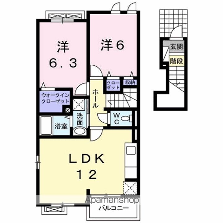 プリムローズ向原 Aの間取り