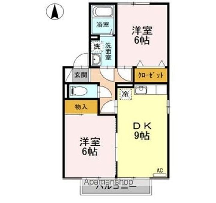 香川県高松市伏石町の賃貸アパートの間取り