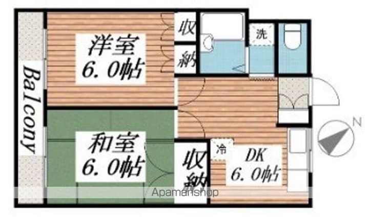 神奈川県川崎市宮前区野川本町2丁目の賃貸マンションの間取り