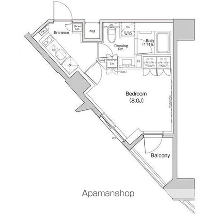 東京都中野区弥生町2丁目の賃貸マンションの間取り