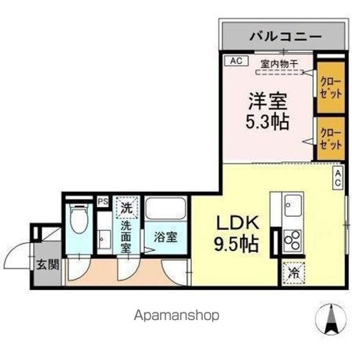 D−ROOM元横山町の間取り