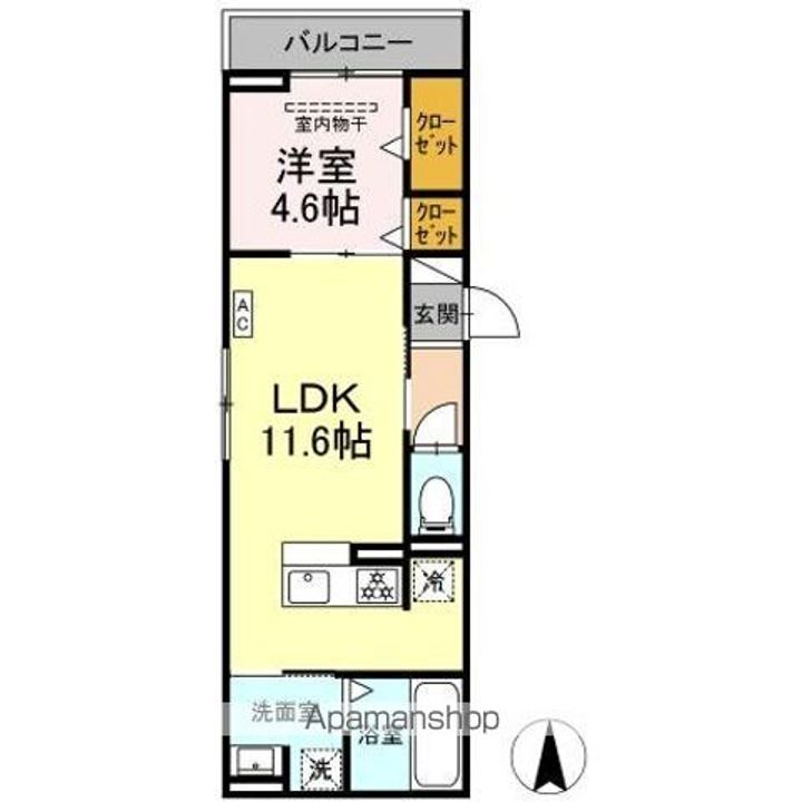 愛知県名古屋市西区香呑町4丁目の賃貸アパートの間取り