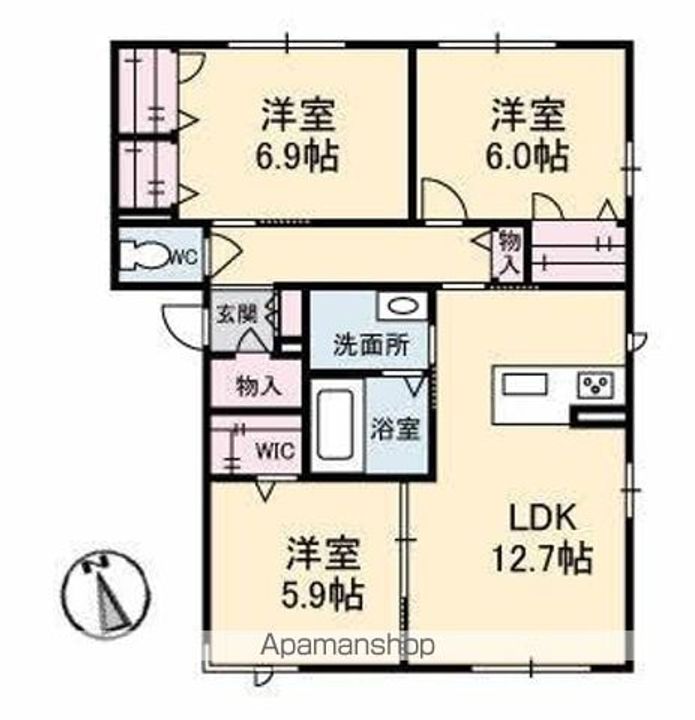 グランマストベレオ林町A・Bの間取り