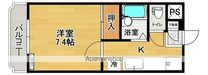 福島県郡山市開成3丁目の賃貸マンションの間取り