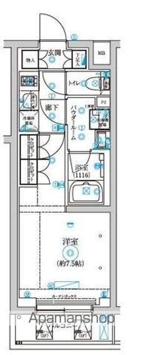 東京都中野区弥生町5丁目の賃貸マンションの間取り