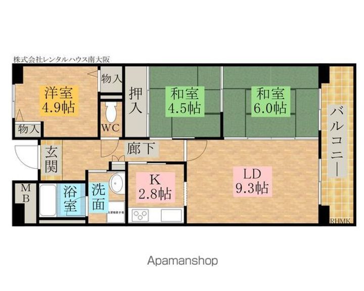 プリムローズ岸和田308の間取り