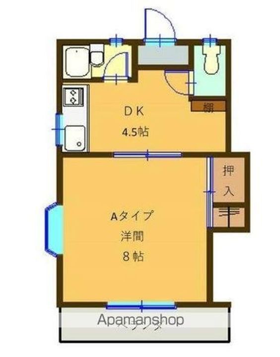 エステート鎌田Ⅰ2-Dの間取り