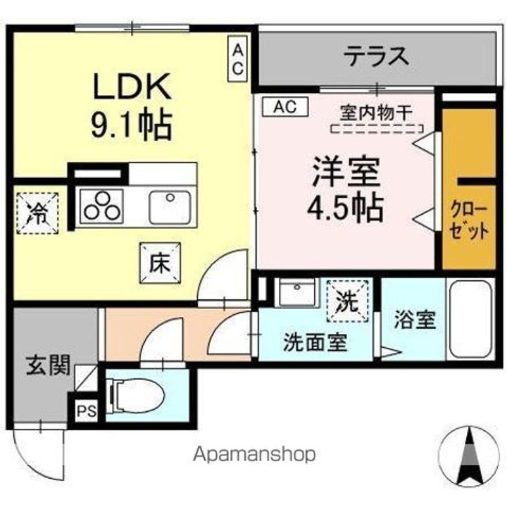 D−ROOM元横山町の間取り