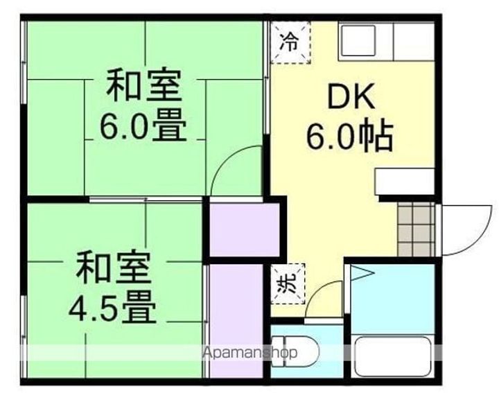 岡山県倉敷市福井の賃貸アパートの間取り