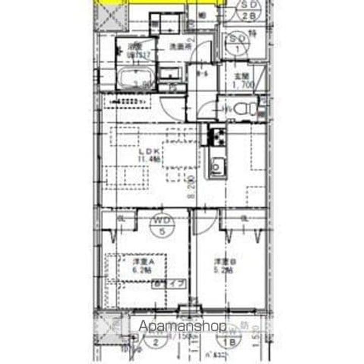 愛知県名古屋市熱田区六番2丁目の賃貸マンションの間取り
