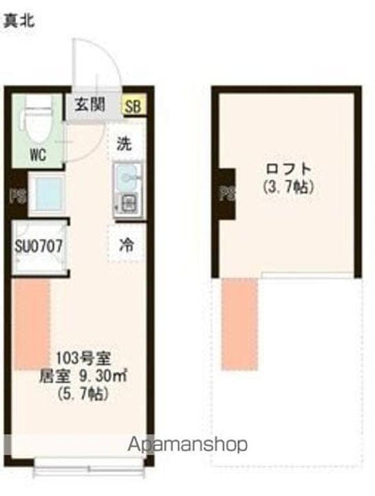 東京都中野区若宮2丁目の賃貸アパートの間取り