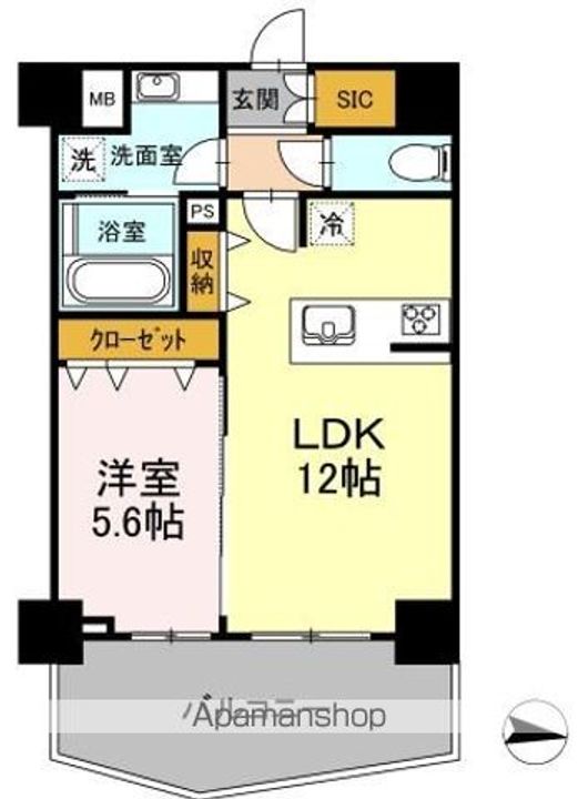 東京都立川市幸町3丁目の賃貸マンションの間取り