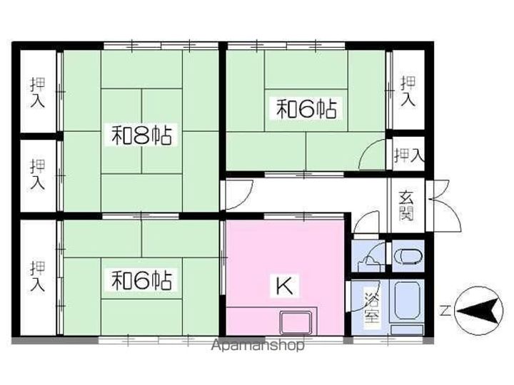 南部荘Bの間取り
