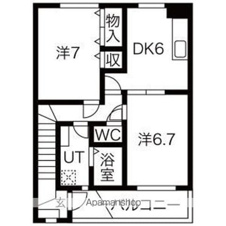 岩手県盛岡市高松4丁目の賃貸アパートの間取り