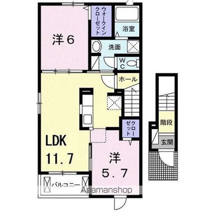 香川県高松市小村町の賃貸アパートの間取り