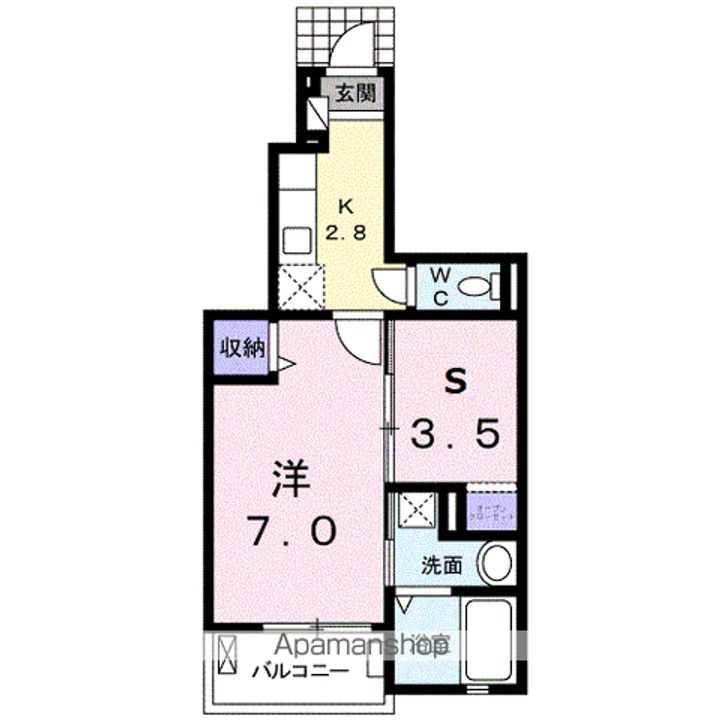 愛媛県四国中央市中曽根町の賃貸アパートの間取り
