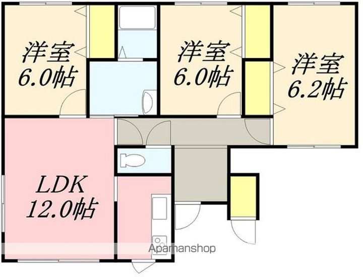 パディーブ亀田本町2Fの間取り