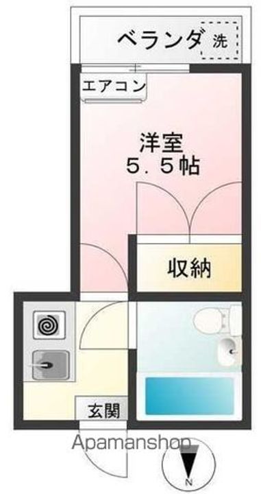 東京都中野区大和町1丁目の賃貸アパートの間取り