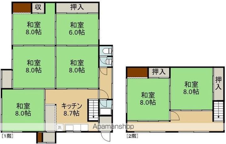 谷好町2丁目258番地貸家1の間取り