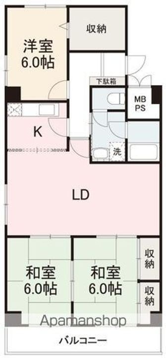 香川県高松市松縄町の賃貸マンションの間取り