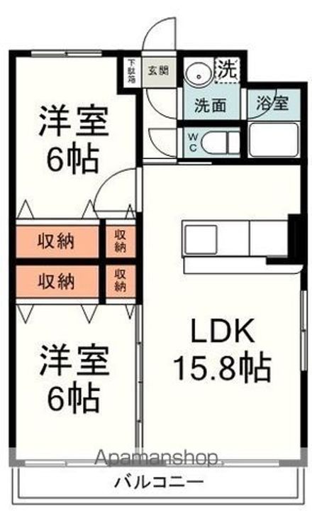 メゾンウーノB棟204の間取り