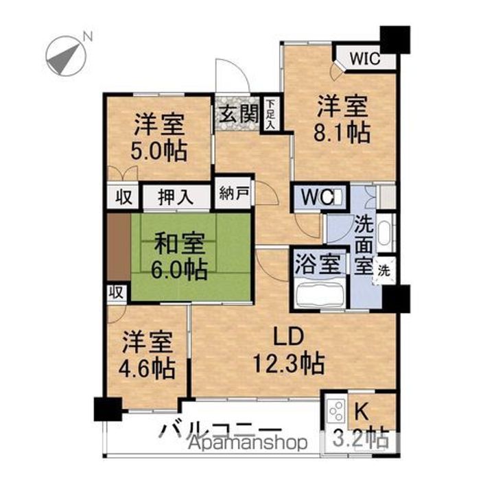 福井県福井市大手2丁目の賃貸マンション706の間取り