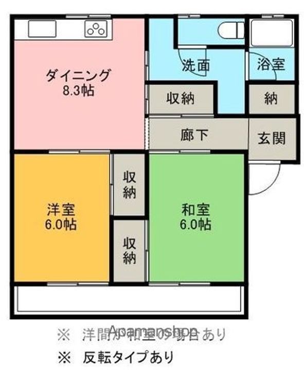 みたかハイツ松之木1-Dの間取り