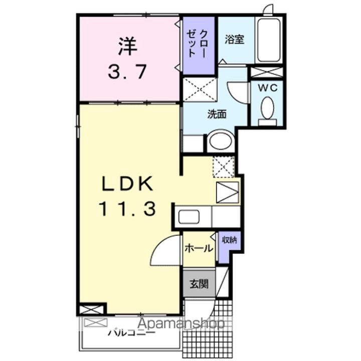 熊本県八代市西松江城町の賃貸アパートの間取り