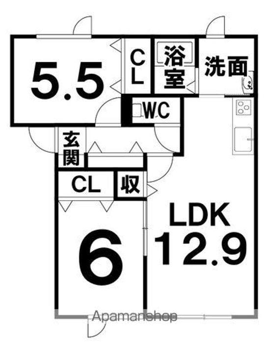 ハスコート豊頃Ⅱの間取り