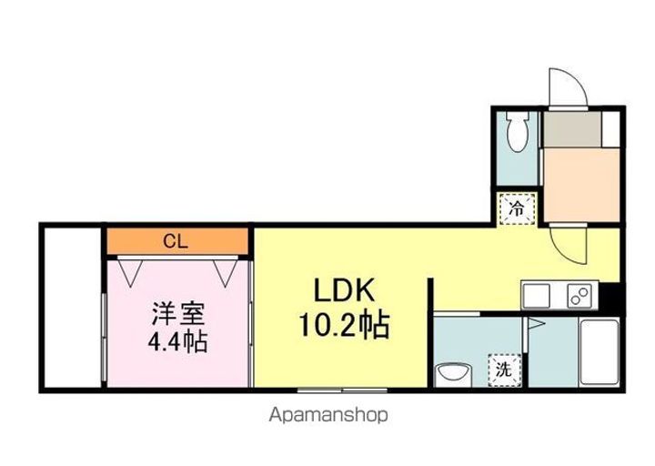 広島県福山市大門町5丁目の賃貸アパートの間取り