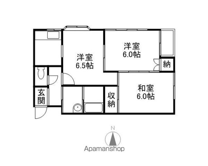 イージーハイツ2-Dの間取り