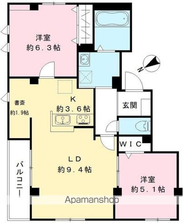 HABITAT KAMADA402号室の間取り