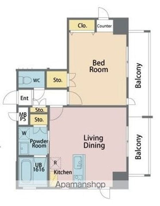 徳島県徳島市佐古一番町の賃貸マンション503の間取り