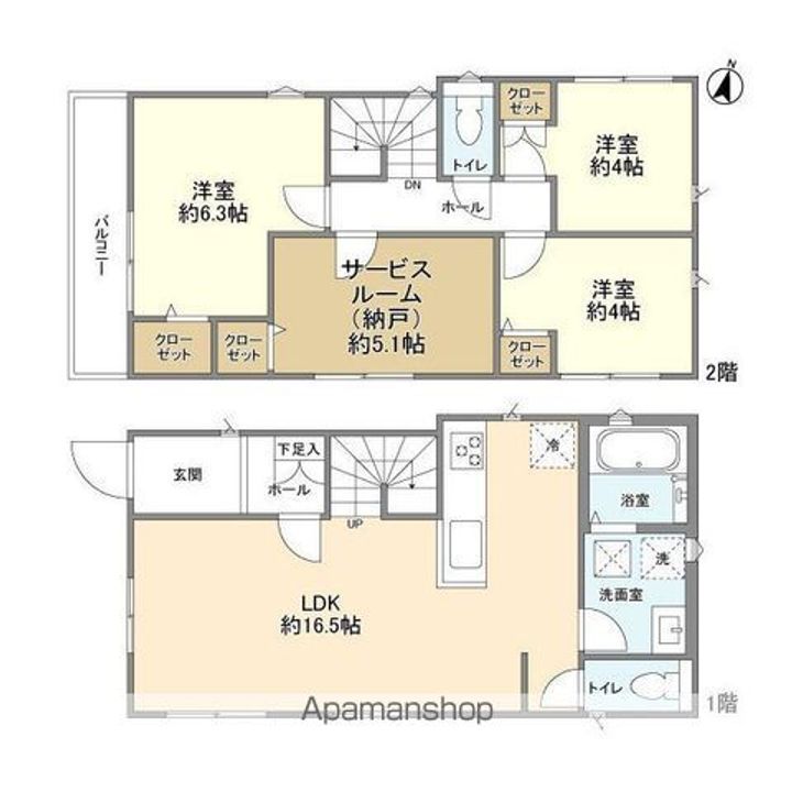 千葉県柏市南増尾4丁目(一戸建)の賃貸物件の間取り