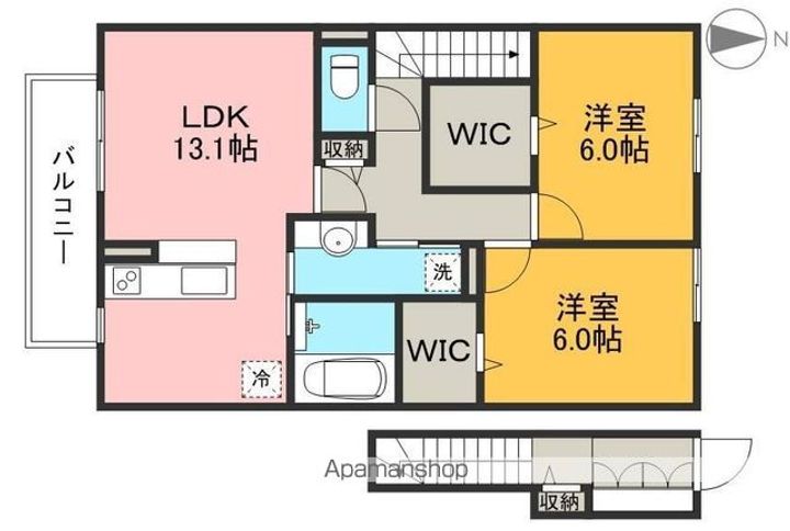 福井ガーデンハイツ A棟の間取り