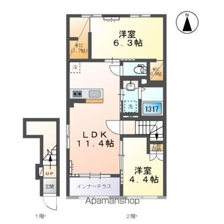 岩倉市東町藤塚Ⅱ期 アパートの間取り