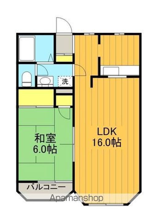 福島県郡山市八山田5丁目の賃貸アパートの間取り