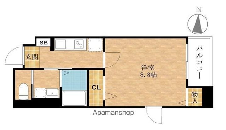 滋賀県長浜市下坂浜町の賃貸マンションの間取り