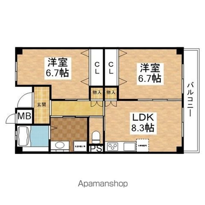 滋賀県彦根市南川瀬町の賃貸アパートの間取り
