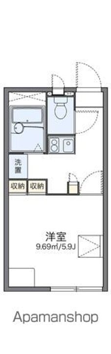 レオパレスフレッシュ汐垂202の間取り