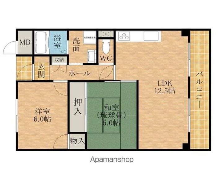 ハイツ大善406の間取り