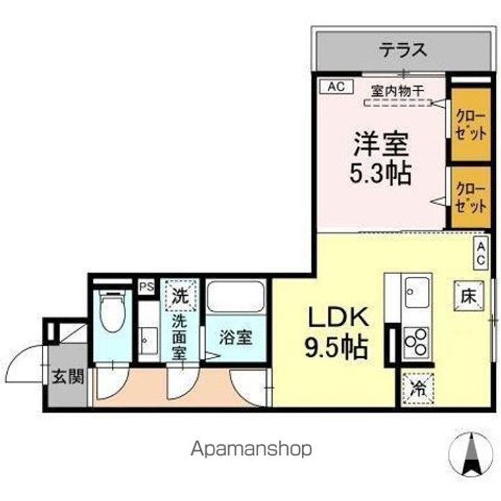 D−ROOM元横山町の間取り
