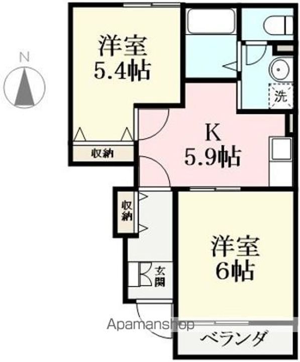くららⅡ102の間取り
