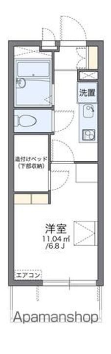 レオパレスLOTUSCOURT107の間取り