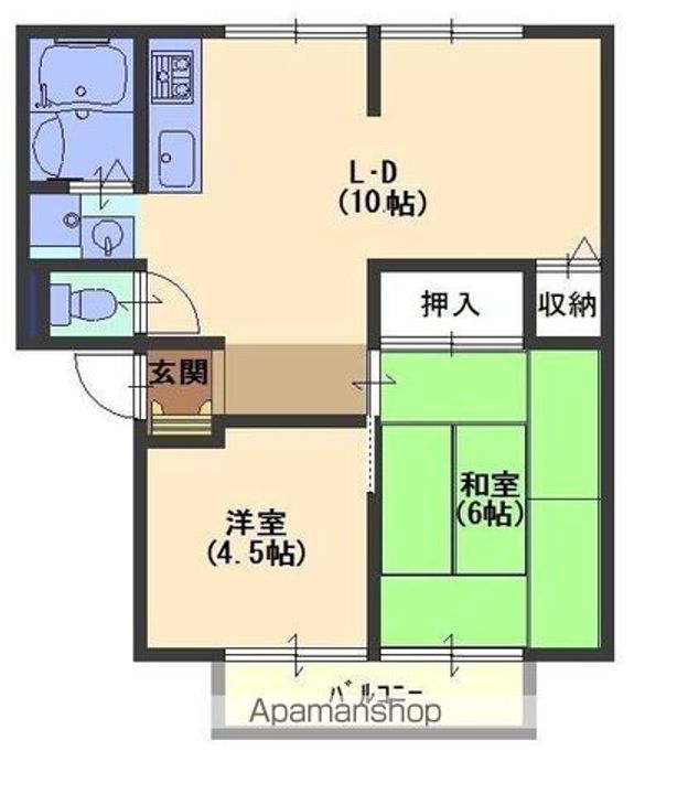 大阪府堺市堺区松屋大和川通1丁の賃貸アパートの間取り