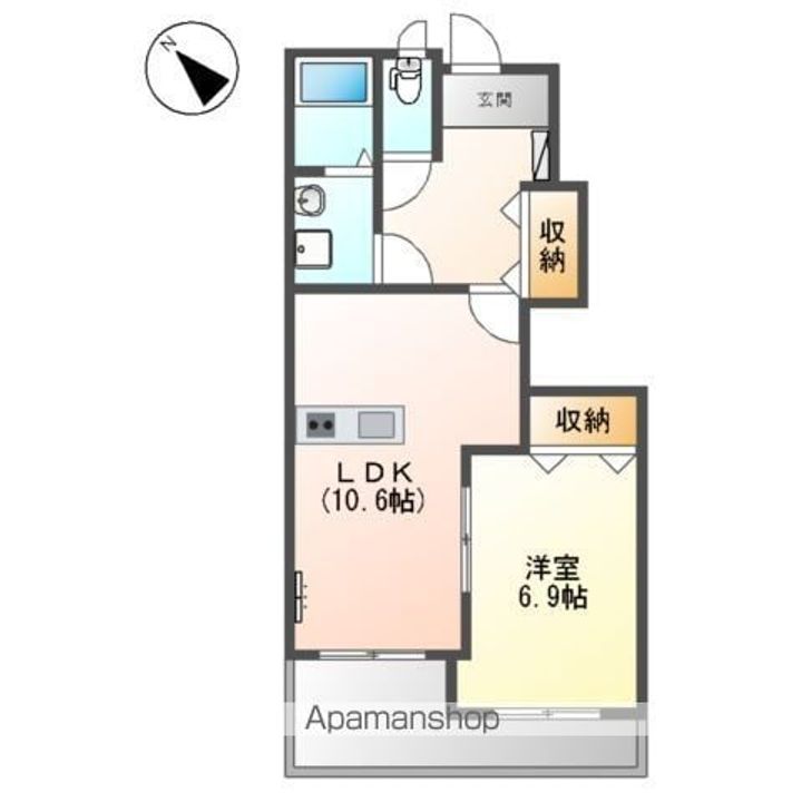 愛媛県今治市郷桜井4丁目の賃貸アパートの間取り