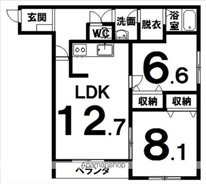 あかつきニュータウンA棟の間取り