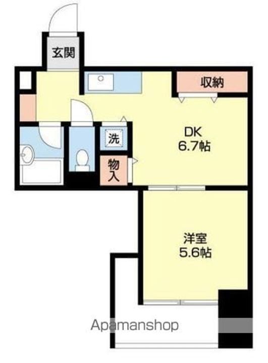 香川県高松市中新町の賃貸マンションの間取り