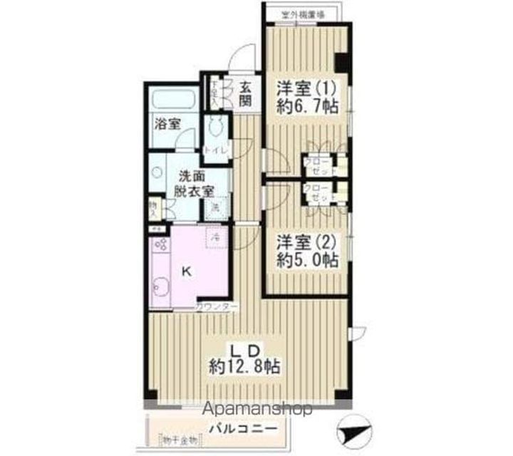 東京都世田谷区船橋3丁目の賃貸マンションの間取り